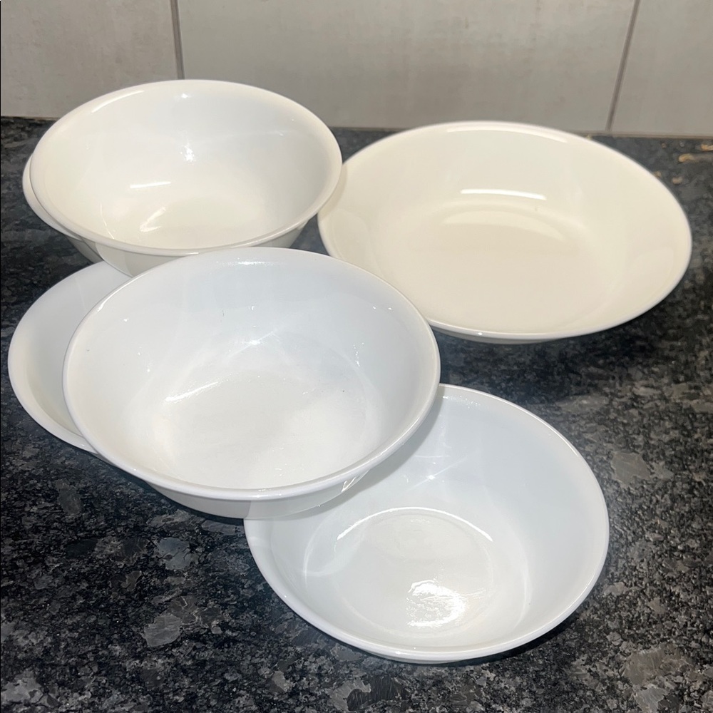 Elegant White Corelle by Corning Bowls Set